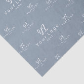 Dusty Blue Logo-Muster Markenverpackung Seidenpapier (Ausschnitt)