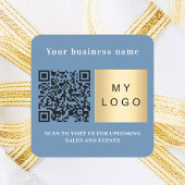 Dusty Blue Logo qcode Quadratischer Aufkleber