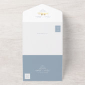 Dusty Blue Lovebirds  All In One Einladung (Außenbereich)