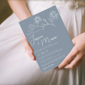 Dusty Blue Magnolia Minimalistische Hochzeitseinla Einladung