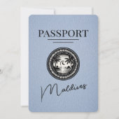 Dusty Blue Maldives Passport Save the Date (Vorderseite)
