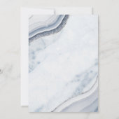 Dusty Blue Marble Agate Wedding Einladung (Rückseite)