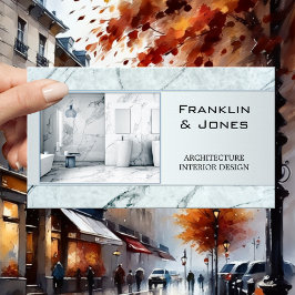 Dusty Blue Marble Architect Interior Design Foto Visitenkarte