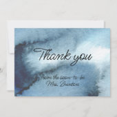 Dusty Blue Marine Aquarell Dankeskarte (Vorderseite)