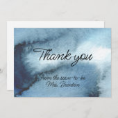 Dusty Blue Marine Aquarell Dankeskarte (Vorne/Hinten)