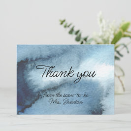 Dusty Blue Marine Aquarell Dankeskarte