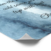 Dusty Blue Marine Aquarell Mimosa Bar Poster (Ecke)