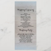 Dusty Blue Mason Jar Rustic Wedding Programs Programm (Rückseite)