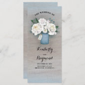 Dusty Blue Mason Jar Rustic Wedding Programs Programm (Vorne/Hinten)