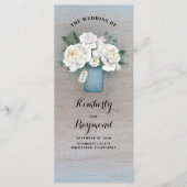 Dusty Blue Mason Jar Rustic Wedding Programs Programm (Vorderseite)