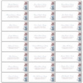 Dusty Blue Mauve Blume Guest Names Address Label (Vorderseite)