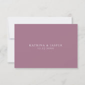 Dusty Blue Mauve Floral Wedding Food Allergie UAWG RSVP Karte (Rückseite)