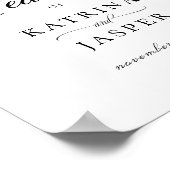 Dusty Blue Mauve Floral Wedding Willkommen Poster (Ecke)