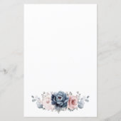 Dusty Blue Mauve Rose Pink Brautparty Bingo (Rückseite)