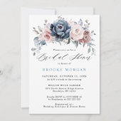 Dusty Blue Mauve Rose Pink Slate Brautparty Einladung (Vorderseite)