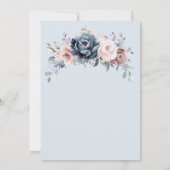 Dusty Blue Mauve Rose Pink Slate Brautparty Einladung (Rückseite)