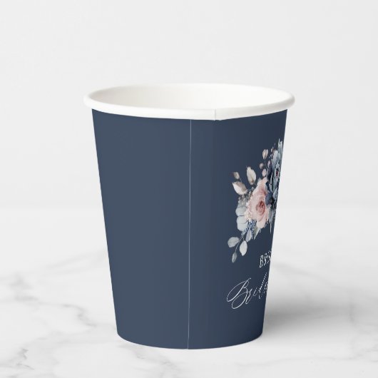 Dusty Blue Mauve Rose Pink Slate Brautparty Pap Pappbecher (Rechts)