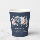 Dusty Blue Mauve Rose Pink Slate Brautparty Pap Pappbecher (Vorderseite)