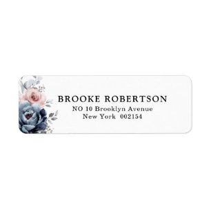 Dusty Blue Mauve Rose Pink Slate Floral Wedding