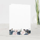 Dusty Blue Mauve Rose Pink Slate Floral Wedding Einladung (Rückseite)