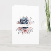 Dusty Blue Mauve Rose Pink Slate Floral Wedding Einladung (Rückseite)