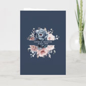Dusty Blue Mauve Rose Pink Slate Floral Wedding Einladung (Rückseite)
