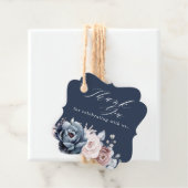 Dusty Blue Mauve Rose Pink Slate Floral Wedding F Geschenkanhänger (Beispiel)