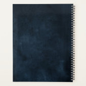 Dusty Blue Mauve Rose Pink Slate Floral Wedding Planer (Rückseite)