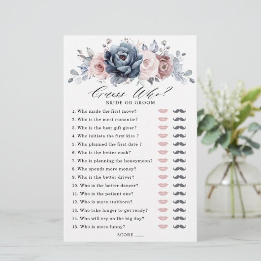 Dusty Blue Mauve Rose Pink Slate Guess Who Game (Stehend Vorderseite)