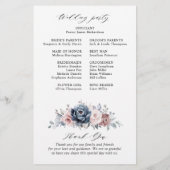 Dusty Blue Mauve Rose Pink Slate Wedding Programm (Rückseite)