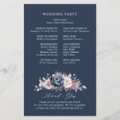 Dusty Blue Mauve Rose Pink Slate Wedding Programm (Rückseite)