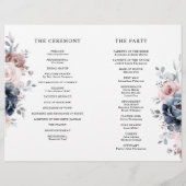 Dusty Blue Mauve Rose Pink Slate Wedding Programm (Rückseite)