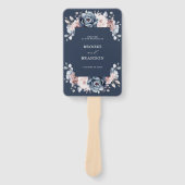 Dusty Blue Mauve Rose Pink Slate Wedding Programm Fächer (Vorderseite)