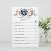 Dusty Blue Mauve Rose Slate Brautparty Game (Stehend Vorderseite)