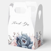 Dusty Blue Mauve Rose Slate Floral Brautparty Geschenkschachtel (Geöffnet)