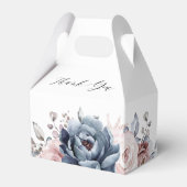 Dusty Blue Mauve Rose Slate Floral Brautparty Geschenkschachtel (Vorderseite)