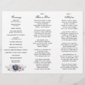 Dusty Blue Mauve Rose Wedding Tri-Fold Programm (Rückseite)