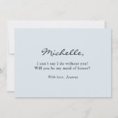 Dusty Blue Mauve Rose Werden Sie meine Trauzeugin Einladung (Rückseite)