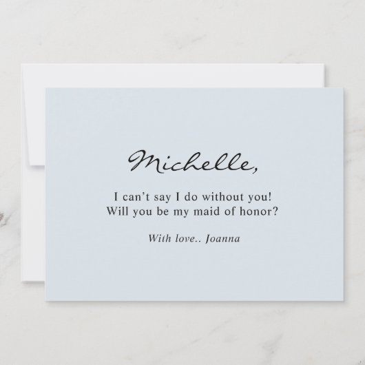 Dusty Blue Mauve Rose Werden Sie meine Trauzeugin Einladung (Rückseite)