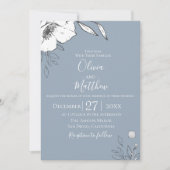 Dusty Blue Meadow Blume Hochzeit Einladung (Vorderseite)