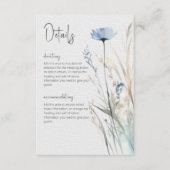 Dusty Blue Meadow Wildblumen Moderne Details Begleitkarte (Vorderseite)