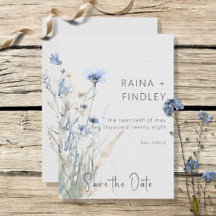 Dusty Blue Meadow Wildblumen Moderne Hochzeiten Save The Date
