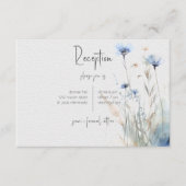 Dusty Blue Meadow Wildblumen Moderner Empfang Begleitkarte (Vorderseite)