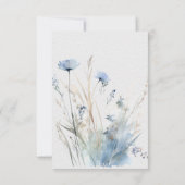 Dusty Blue Meadow Wildblumen Moderner QR-Code RSVP Karte (Rückseite)