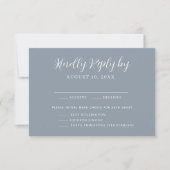 Dusty Blue Menu Choice Wedding RSVP Card Karte (Vorderseite)