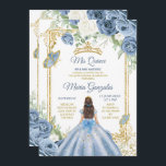 Dusty Blue Mexcian Girl Floral Sweet 16. Geburtsta Einladung<br><div class="desc">Dusty Blue Mexcian Girl Bläsersüße 16. Geburtstagseinladung</div>