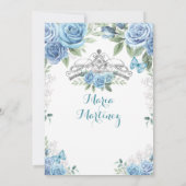 Dusty Blue Mexican Girl Charra Mis Quince Einladung (Rückseite)