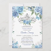 Dusty Blue Mexican Girl Mis XV Anos Einladung (Vorderseite)