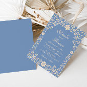 Dusty Blue Mexican Talavera Wedding Einladung