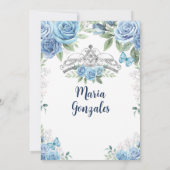 Dusty Blue Mexico Girl Princess 16 . Geburtstag Einladung (Rückseite)